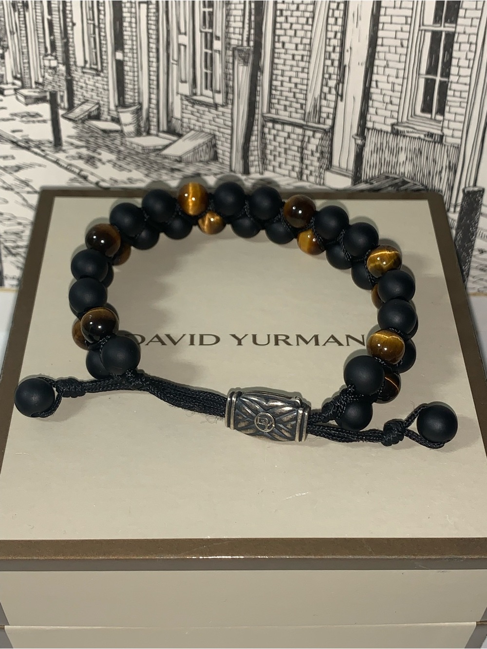 David Yurman Spiritual Beads Two-Row Woven Bracelet w/ Black Onyx & Tiger's Eye - Picture 10 of 16